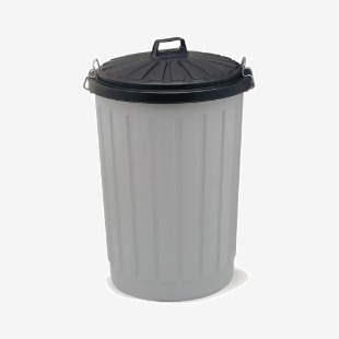 Addis Dustbin Round 90 Litre Grey With Black Lid AG813411 AG813411