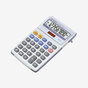 Sharp White and Grey 10-Digit Semi-Desktop Calculator EL334FB SH02272