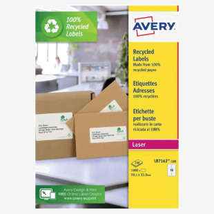 Avery Laser Labels Recycled 16 Per Sheet Wht (Pack of 1600) LR7162-100 AV81506