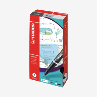 Stabilo Sensor Cushion Tip Fineliner Pen Black (Pack of 10) 18946 SS18946