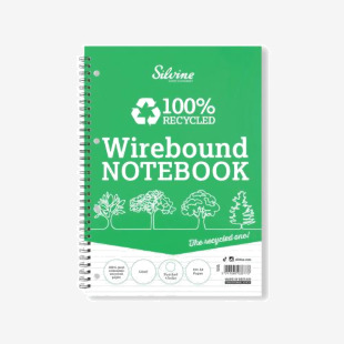 Silvine Everyday Recycled Wirebound Notebook A4 (Pack of 12) TWRE80 SV43677