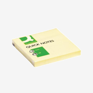 Q-Connect Quick Note Repositionable Pad 76x76mm Yellow (Pack of 12) KF10502 KF10502