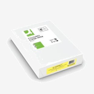 Q-Connect Bright Yellow Coloured A4 Copier Paper 80gsm Ream (Pack of 500) KF01426 KF01426