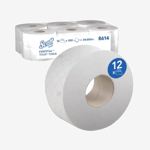 Scott Jumbo Toilet Tissue 2-Ply x500 White Pack of 12 8614 KC01031