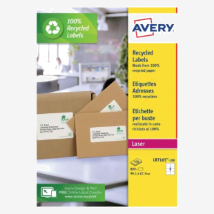 Avery Laser Labels Recycled 8 Per Sheet White (Pack of 800) LR7165-100 AV81508