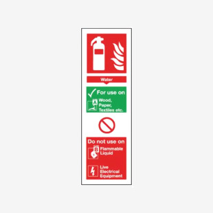 Safety Sign Fire Extinguisher Water 300x100mm Self-Adhesive F200S SR71132