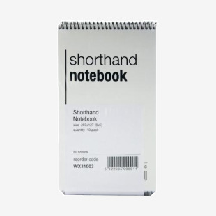 Spiral Shorthand Notepad 80 Leaf (Pack of 10) WX31003 WX31003