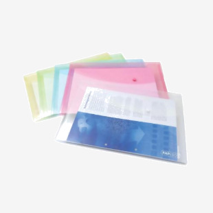 Rapesco Eco Recycled Popper Wallet A4+ Assorted Pastel Transparent (Pack of 5) 0696 HT18505