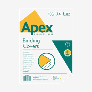 Fellowes Apex A4 Leatherboard Covers Black (Pack of 100) 6501001 BB58506
