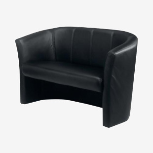 Avior 2 Seat Tub Sofa Vinyl 1240x615x770mm Black KF03528 KF03528