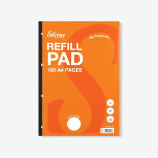 Silvine Punched Feint Ruled Sidebound Refill Pad 160 Pages A4 (6 Pack) A4SRPFM SV41803