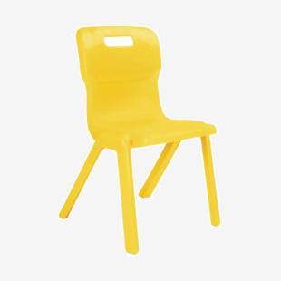 Titan One Piece Classroom Chair 435x384x600mm Yellow KF72163 KF72163