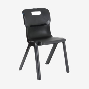 Titan One Piece Classroom Chair 363x343x563mm Charcoal KF72157 KF72157