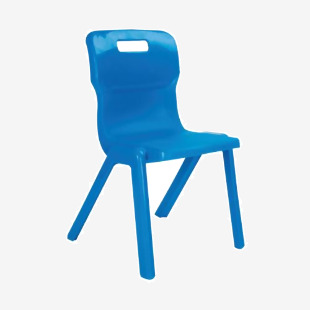 Titan One Piece Classroom Chair 363x343x563mm Blue KF72155 KF72155