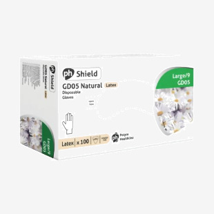 Shield Powder-Free Latex Gloves Large Natural (100 Pack) GD05 HEA00400