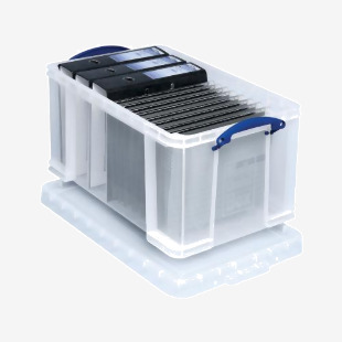 Really Useful 48L Plastic Storage Box 600x400x310mm Clear 48C RUP80147