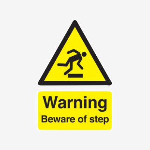 Safety Sign Warning Beware of Step A5 Self-Adhesive HA21451S SR11199