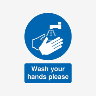 Safety Sign Wash Your Hands Please A5 Self-Adhesive MD05851S SR11223