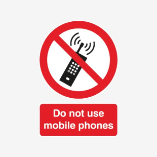 Safety Sign Do Not Use Mobile Phones PVC A5 PH01051R SR11192