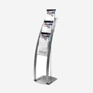 Deflecto Six Pocket Literature Floor Stand A4 Silver DE693145 DF02731