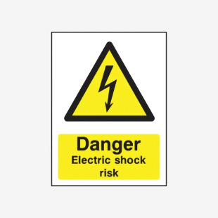 Safety Sign Danger Electric Shock Risk PVC A5 HA10751R SR11210