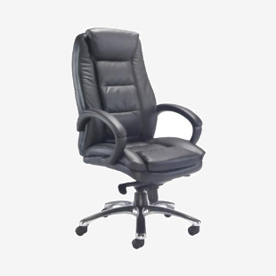 Avior Tuscany High Back Executive Chair 690x780x1140-1220mm Leather Black KF72583 KF72583