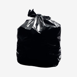 2Work Light Duty Refuse Sack LPDE Black 457x725x950mm (Pack of 200) KF73375 KF73375