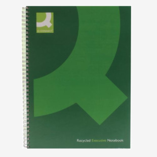 Q-Connect Recycled Wirebound Notebook A4 Green (Pack of 3) KF03731 KF03731