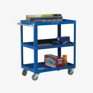 Works 3-Tier Trolley Blue L670xW400xH900mm 150kg Capacity 329944 SBY13623