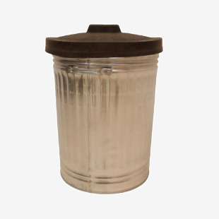 Galvanised 90 Litre Dustbin with Rubber Lid 316625 SBY08392