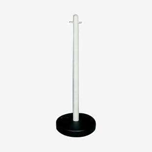 VFM White Free standing Post With Circular Plastic Base 328349 SBY12991
