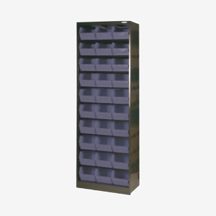 Metal Bin Cupboard with 30 Polypropylene Bins Dark Grey Black 371834 SBY19127