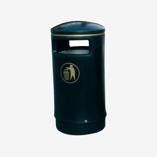 Outdoor Hooded Top Bin 75 Litre Victorian Black 321770 SBY10579