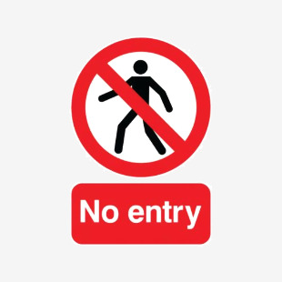 Warning Sign No Entry Self-Adhesive A5 ML01751S SR11190