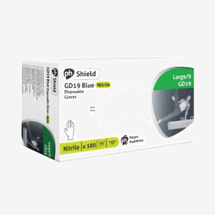 Shield Powder-Free Nitrile Gloves Large Blue (100 Pack) GD19 HEA00974