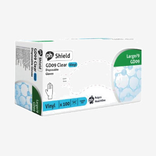 Shield Powder-Free Vinyl Gloves Large Clear (Pack of 100) GD09 - L HEA00949