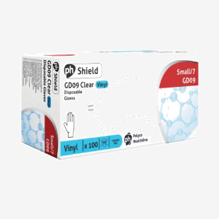 Shield Vinyl Powder-Free Gloves Small Clear (Pack of 100) GD09 - S HEA00947