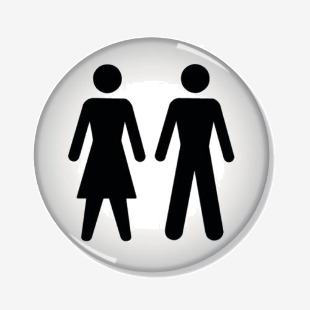 Domed Sign Women and Men Symbol 60mm Diameter RDS3 SR11237