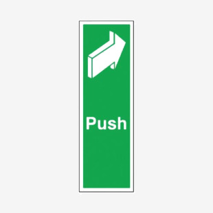 Safety Sign Push 150x50mm Self-Adhesive (Universal symbol and colour scheme) FX05512S SR11145