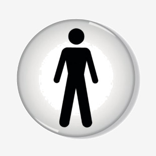 General Domed Sign Men Symbol 60mm RDS2 SR11236