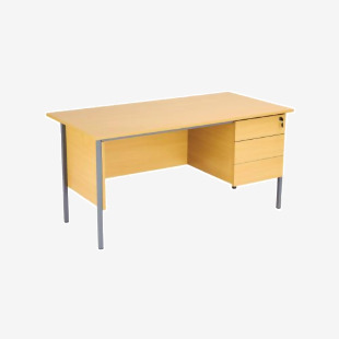 5 Star Modara Desk 3 Drw Fixed Pedestal 1500x730mm Oak KF838378 KF838378