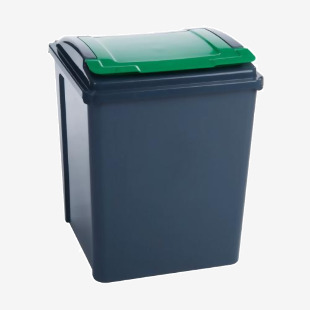 VFM Recycling Bin With Lid 50 Litre Green 384288 SBY28523