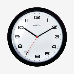 Acctim Aylesbury Wall Clock Black 92302 ANG92302