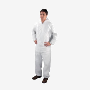 Single Use Non-Woven Coverall Medium 40-44 Inch White DC03 HEA00362