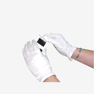 White Knitted Cotton Medium Gloves (Pack of 10) BTJ146 HEA00697