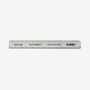 Q-Connect Shatter Resistant Ruler 30cm White (Pack of 10) KF01109Q KF01109Q
