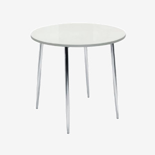 Jemini Bistro Table Round 800x800x740mm WhiteChrome KF838543 KF838543