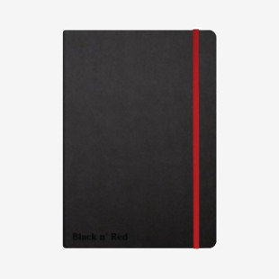 Black n Red Casebound Hardback Notebook Ruled A5 Black 400033673 JD812001