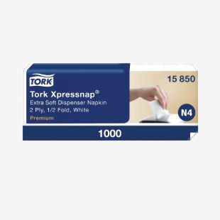Tork Xpressnap 2-Ply Napkins 2 Fold White (Pack of 1000) 15850 SCA53991
