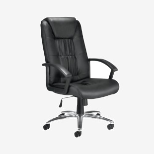 Jemini Tiber High Back Executive Chair 640x750x1105-1205mm Leather Black KF74003 KF74003